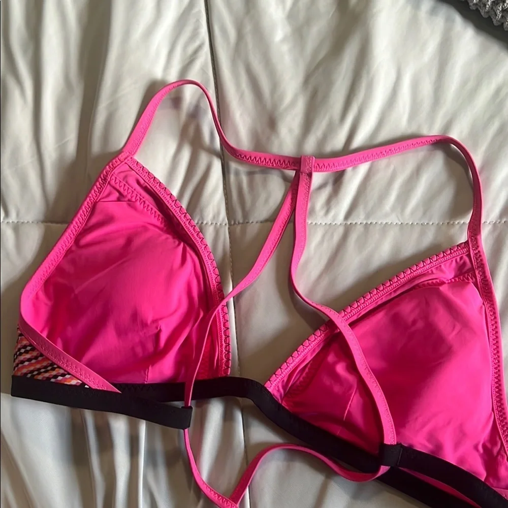 lululemon athletica Pink, Orange and Black Bikini Top